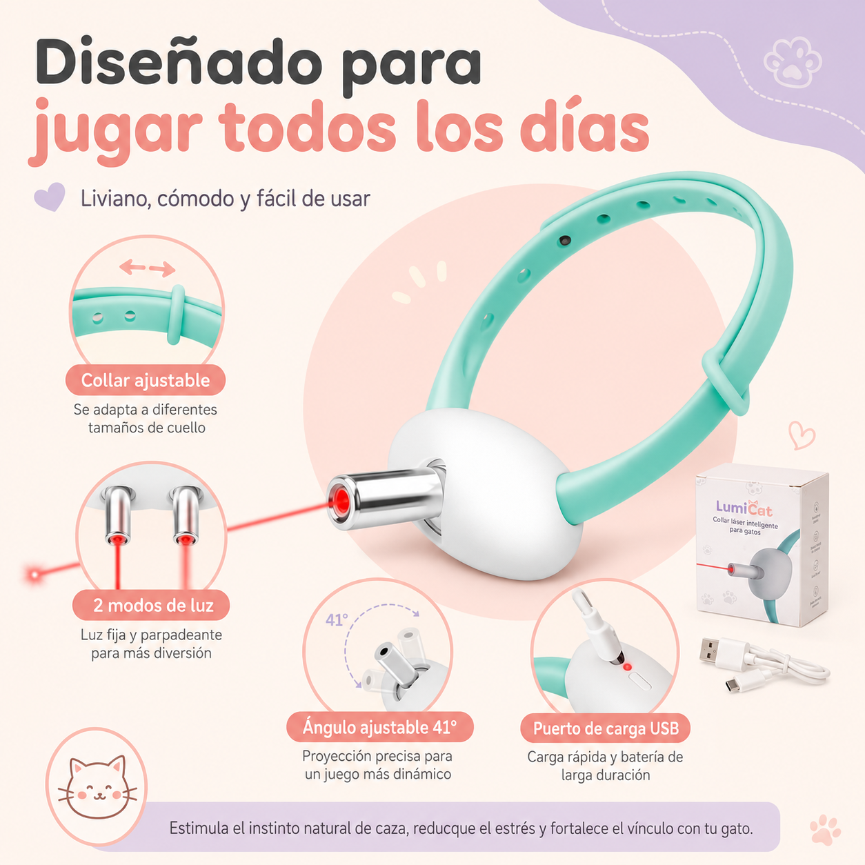 LumiCat - Collar láser inteligente para gatos