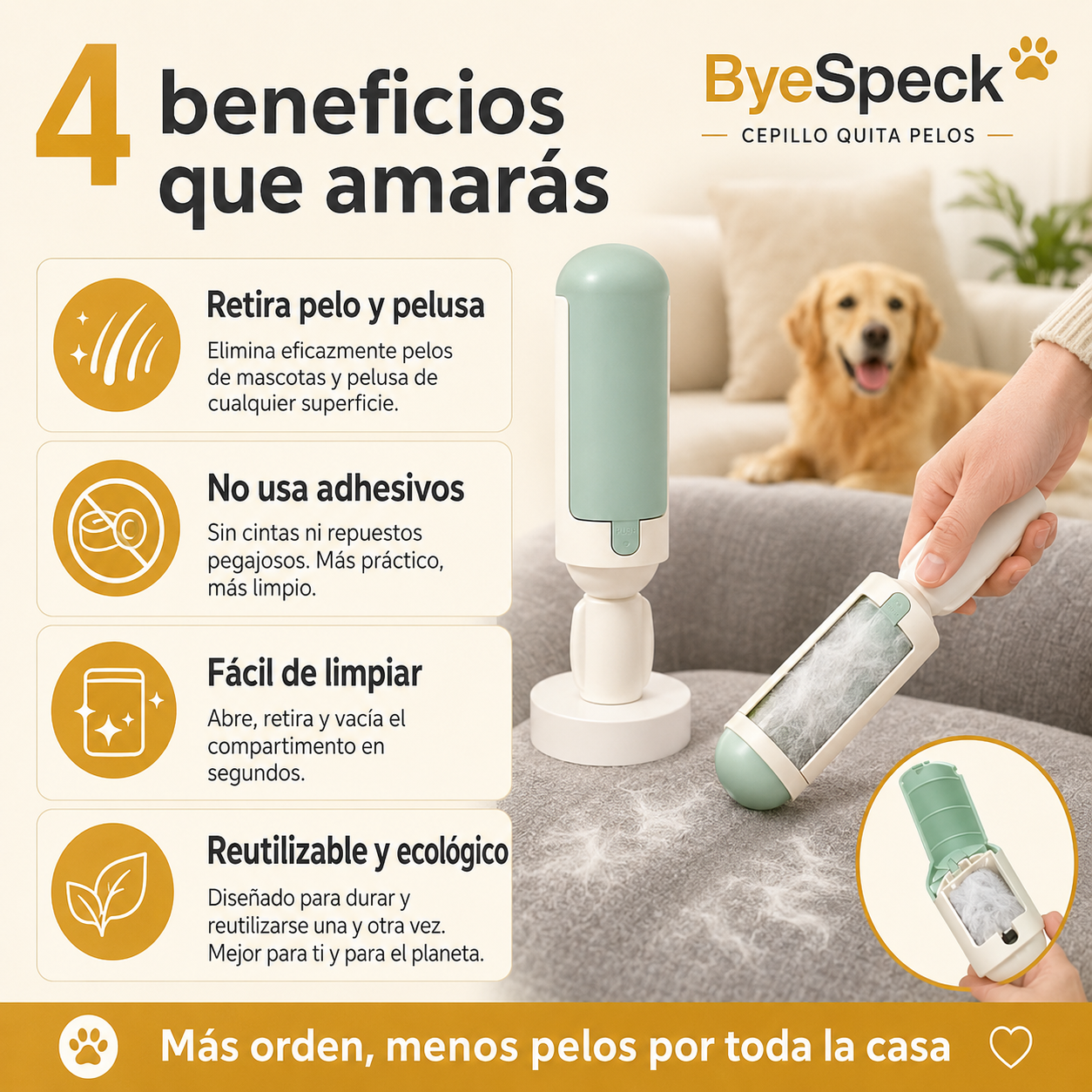 ByeSpeck - Cepillo removedor de pelo