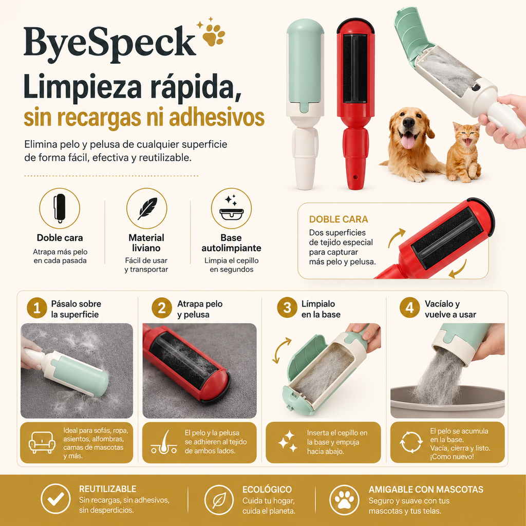 ByeSpeck - Cepillo removedor de pelo