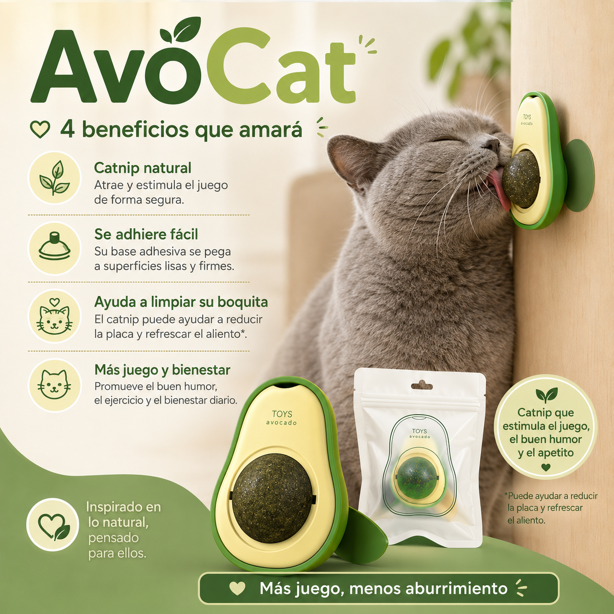AvoCat - Juguete catnip interactivo