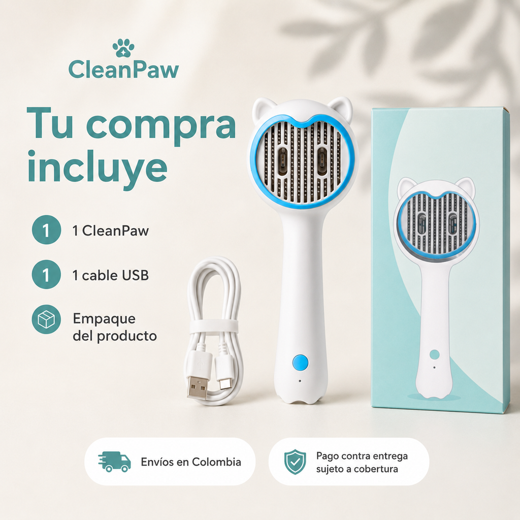 CleanPaw - Cepillo con luz UV Antibacterial para Perros y Gatos