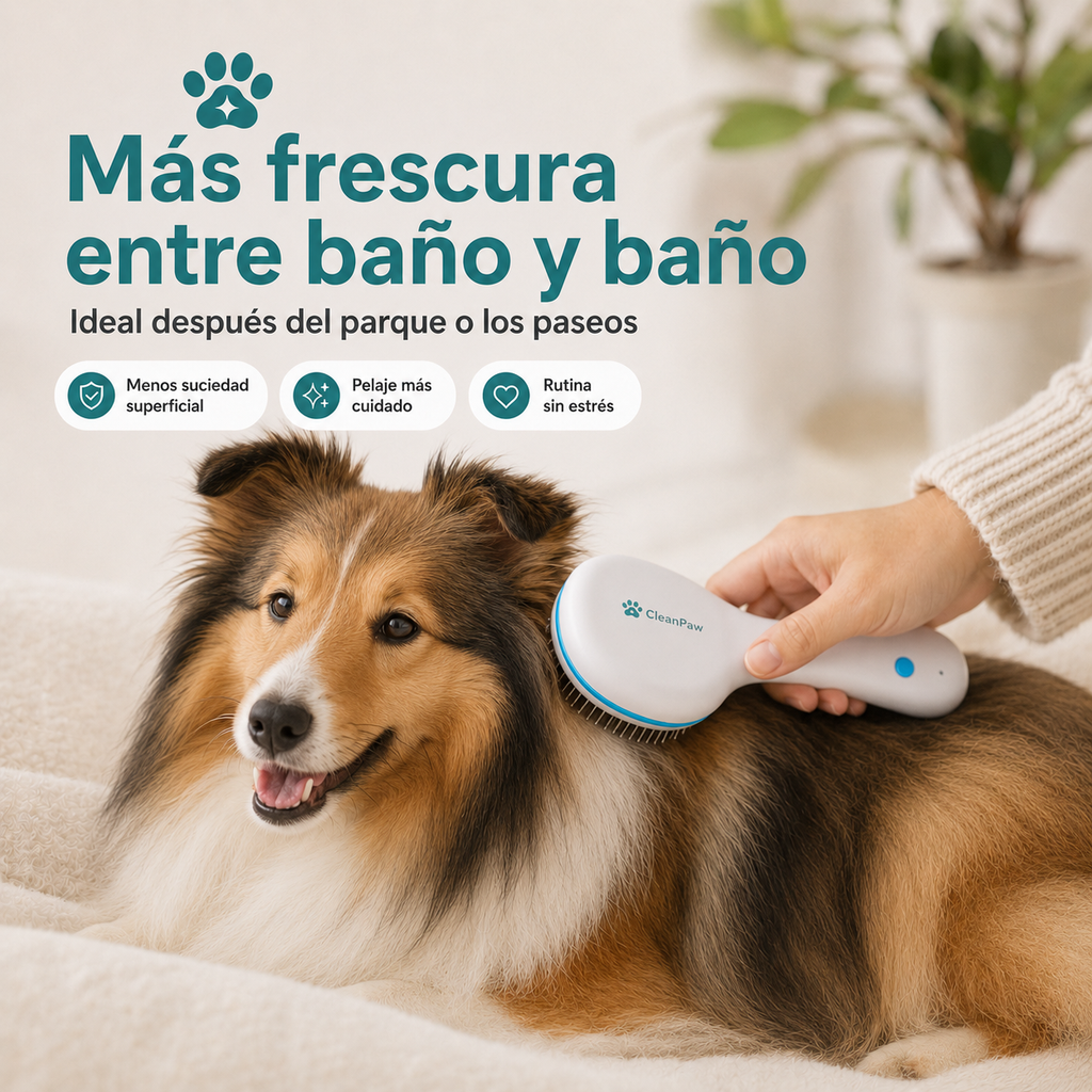 CleanPaw - Cepillo con luz UV Antibacterial para Perros y Gatos